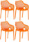 CLP XL-Bistrostühle Air I Stapelstühle Air Aus Kunststoff Mit 44 cm Sitzhöhe I Outdoor-Stühle Mit Wabenmuster, Farbe:orange