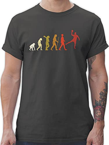 T-Shirt Herren - EM 2026 Trikot Ersatz - Handball Evolution Vintage Male - 4XL - Dunkelgrau - Handballer Tshirt hanball Shirts halbball Shirt Handball. t-Shirts Handball, Tshirts beachhandball t wm