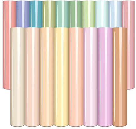 Tintnut Boho Color Heat Transfer Vinyl - 18 Sheets 12 x 10 Neutral Tone Brown Iron on Vinyl Vinyl Aqua Iron On Vinyl Beige/Brown/Tan/Light Lilac HTV for T-Shirts