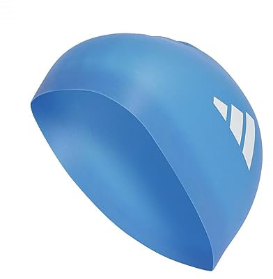 adidas Unisex 3-Stripes Swim Cap, Bright Royal/White, One Size