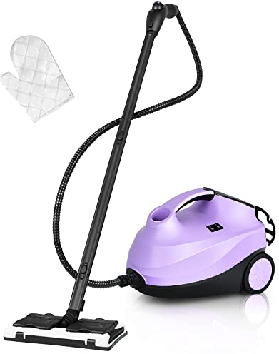 COSTWAY Limpiadora de Vapor 2000W, Vaporeta de Mano con 19 Accesorios, 4 Bar / 1,5L Tank/hasta 108°C/LED, Vaporizador con Cierre de Seguridad para Niños para Alfombra, Piso (Violeta)