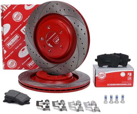 MASTER-SPORT Kit de Discos de Freno y Pastillas - Discos de Freno Eje trasero 330 ventilado - Pastillas de Freno Compatible con AUDI A4 B8 Avant 8K5 con tornillos pinza freno