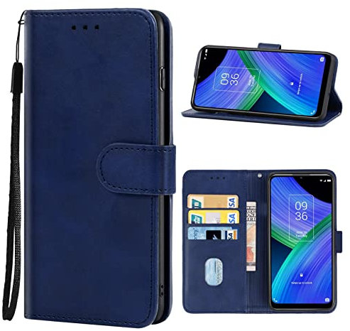 Compatibile con TCL 20R 5G (TCL 20 R 5G) T767H / 20 AX 5G / TCL Bremen 5G Custodia COVER STAND flip LIBRO gel PORTAFOGLIO magnetica protezione eco pelle porta carte vano card (blu)