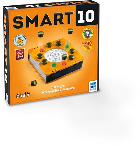 Megableu - SMART 10 - NL-Versie – Quiz- en Gezelschapsspel voor Familie en Vrienden - Partyspel met 200 Vragen - Educatief en Strategisch Spel - Vanaf 14 Jaar - Voor 2 tot 8 Spelers - Reiseditie
