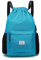FUXINGYAO Sporttasche Rucksack, Frauen, Männer, wasserdicht große Kapazität Sporttasche Rucksack, Kordelzug Tasche, für Fitness Schwimmen Reisen Yoga Sport (hell blau)