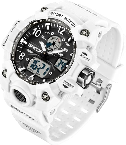 findtime Digitale Armbanduhr Damen Sportlich 5ATM Wasserdicht Militär Uhr Kinder Digitaluhr für Jungen Mädchen Analog Digital Sportuhr LED Multifunktions Damenuhr mit Wecker Datum Stoppuhr Outdoor