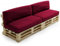 bananair - Palettenkissen Outdoor Wasserdicht & Abnehmbar - Schaumstoffpolsterung, Bequem - Polster Ideal für Europaletten/Palettenmöbel (Set 2 Sitzkissen 120x80 + 2 Rückenkissen 120x40, Rot)