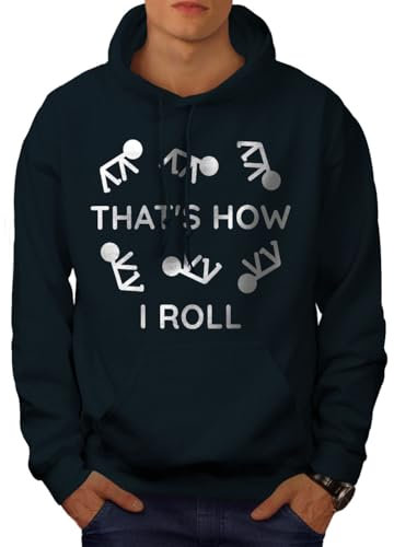 Wellcoda Das ist Wie ICH Rollen Stock Figur Humor Kapuzenpullover für Herren Navy 5XL