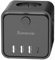 SteckdosenwürfeL Steckdosenleiste mit USB und Schalter，7-in-1 Mehrfachstecker mit 3 Steckdosen (4000W/16A) mit 4 USB Steckdose Mehrfachsteckdose für Zuhause Büro Schwarz