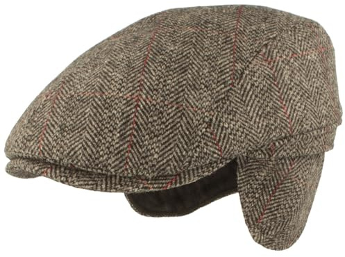 Breiter Herren Winter Schiebermütze Flatcap, ausklappbarer Ohrenschutz, Hautfreundlich 62