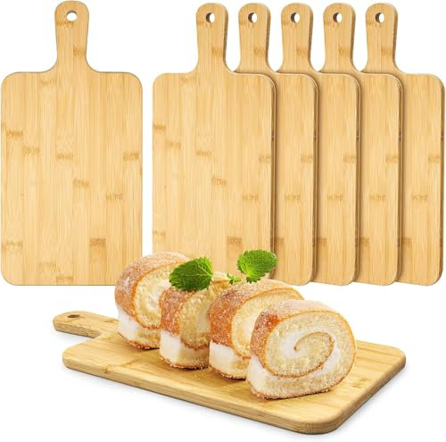 6 Pcs Thicken Cutting Board Bulk Wood Chopping Board Serving Board Charcuterie Boards for Laser Engraving Mother' Day Wedding Housewarming Gift 40 x 20cm