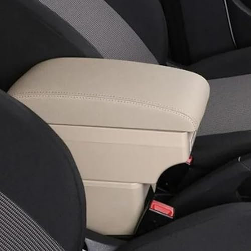 BILKAR Accesorios De Coche Compatible con Seat para Ibiza 6J para Ibiza 6L Caja De Almacenamiento Central Reposabrazos con Portavasos Cenicero USB Caja De Almacenamiento(4)