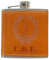 Petaca de Acero Inoxidable 304 /Forrada en Piel(Marrón) Alcohol Personalizada para Hombres, Petaca 6oz/177ml, Camping, Senderismo, Bar, Fiesta, Barbacoa y Bodas (C.O.E.)