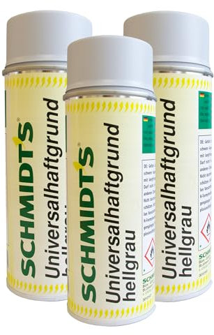 siwitec 3 x by Schmidt's Universalgrundierung Spray 400ml, hellgrau, Grundierung Metall, Sprühlack, Haftgrundierung für Holz, Keramik, Stein, uvm., Primer Spray, Grundierung