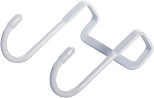 Pchnfei White Multiple Use Narrow Door Hook Over Cabinet Drawer Double Hooks for Kitchen, Bathroom, Closet, Over-The-Door Hooks