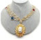 WERQKJXCZ 23 pollici 4 fili? bianco?Collana a catena pavimentata color oro giallo placcato collana con pendente di perle Keshi