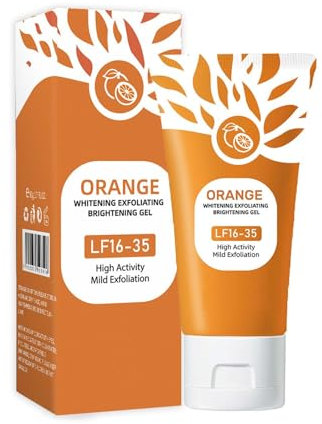 Orange Exfoliating Gel, 2025 Neuestes Peeling für Gesicht Feuchtigkeitsspendendes Peeling, Orange Exfoliating Brightening Gel für Tiefenreinigung und Glättung für Damen