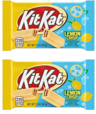 KitKat Lemon Crisp – Confezione da 2 (2 x 42 g) | Cialda croccante con crema al limone e cioccolato bianco | edizione limitata USA