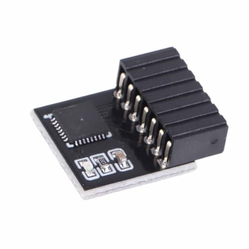 XUXHOU TPM 2.0 Verschlüsselungssicherheitsmodul Kryptografischer Prozessor für Motherboard, 14Pin SPI -Chip für Bitlocker, Schwarze Farbe