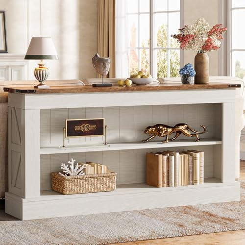 Tribesigns 63 Console Table, 3-Tier Entryway Table with Storage Shelves