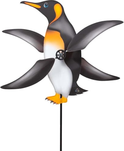 HQ Windspiel Paddle Spinner Penguin Windrad Gartendeko mit Standstab
