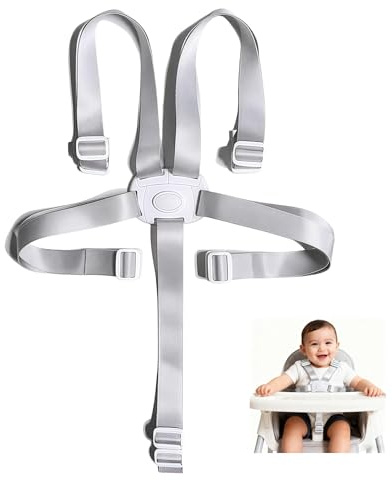 Glamify 5 Punkt Gurt Hochstuhl,Hauck Gurt für Hochstuhl,hochstuhl gurt,Kindersitz 5 Punkt,Kinderwagen Zubehör,Einstellbar,Geeignet für Babyschalen, Kinderwagen und Trolleys
