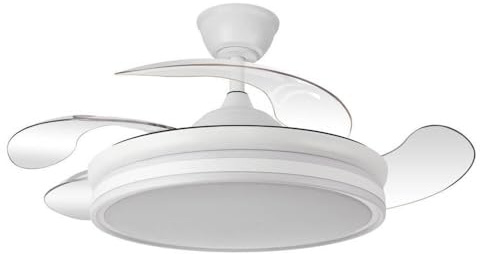 Brico Eléctrico Ventilador De Techo Bayomo Con Luz LED 59W – Motor DC Silencioso – Aspas Retráctiles – Mando A Distancia – Función Verano Invierno – Blanco
