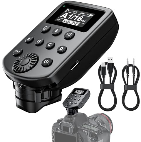 Trådlös blixtavtryckare kompatibel med Godox 2.4G trådlöst X-system och Flashpoint R2-radiofjärrkontrollsystem, 32 kanaler 5 grupper 99 valbara ID:n för Canon, för Sony, för Nikon, för
