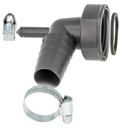 tecuro 90° Geräteanschlusstülle mit 1 Zoll UWM x Tülle 19-23 mm und Kondensatanschluss Ø 8 mm, REZYKLAT