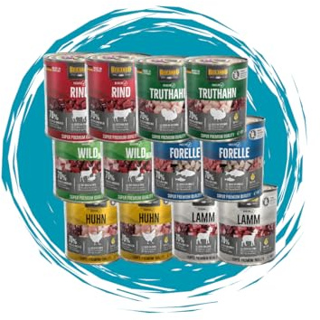 Belcando Baseline Sparpaket 2x6x800g – Nassfutter Mix für Hunde mit 6 Sorten: Forelle, Rind, Lamm, Huhn, Wild & Ente, Truthahn – Premium Hundenahrung aus Deutschland – ohne Zucker & Soja