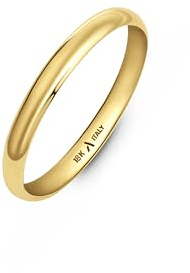 Amberta Massiv Italienische 18K Gold Eheringe für Damen | Polierte Premium Gelbgold & Weißgold Ringe