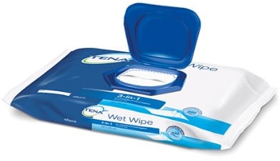 12 paquets de Tena Wet Wipes - 576 lingettes