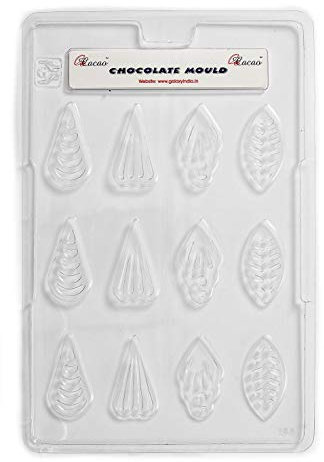 Cacao Schokoladenform Blätter & Muscheln Kuchendekoration - 12 Kavitäten