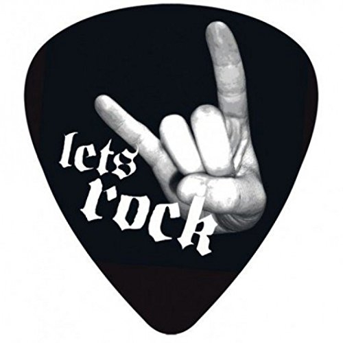 1art1 Musik Let's Rock, Plektron-Form Poster-Sticker Tattoo Aufkleber 9x9 cm
