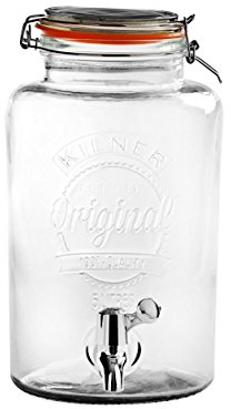 Kilner 25.405 Garden Party beverage donors for a vintage drink service, 5 l