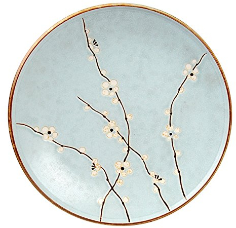 Tokyo Design Studio Assiette Soshun 22,5 x 3 cm, céramique, Bleu/Blanc, 22,5 x 3 x 2 cm