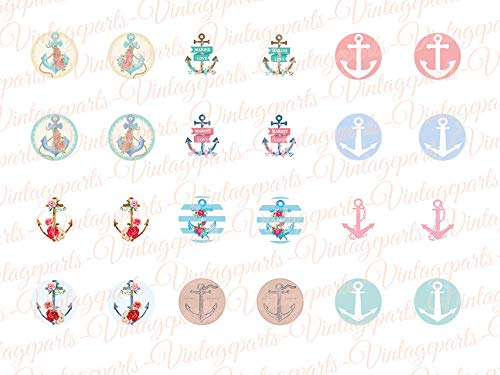 Vintageparts Motivbogen Anchor für Cabochons verschiedener Größen rund 12 mm