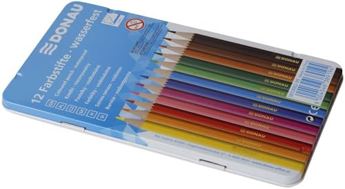 DONAU 3810002-99 Farbstifte - 5 mm, 12 Farben, Metalletui