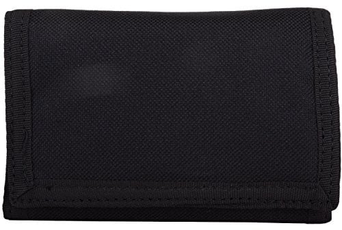 WYE LEATHER Mens/Boys Canvas Style Bi-Fold Ripper Fastening Money/Coin Holder/Wallet - Black