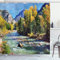 ABAKUHAUS Paysage Rideau de Douche, Montagnes du Colorado, Tissu Ensemble de Décor de Salle de Bain avec Crochets, 175 cm x 200 cm, Multicolore