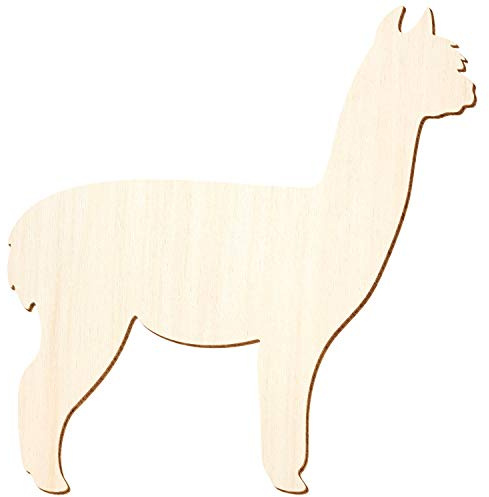 Holz Alpaka V1-3-50cm Höhe - Basteln Deko, Größe:10cm, Pack mit:50 Stück