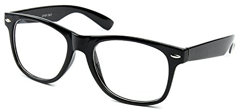 retroUV® Hornbrille ohne Stäke für Frauen und Männer Nerdbrille Retro Brille