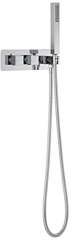 MILANO Thermostatic Mixer Valve Hand Shower Handset 1.75m Hose Chrome