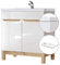 Lomadox Badmöbel Waschtisch Set, 80cm Unterschrank Hochglanz weiß & Wotaneiche, 81cm Keramik-Waschbecken, B x H x T ca. 81 x 85 x 46cm