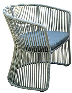 Home Islands Gartenstuhl Kwai mit Seilgeflecht/Rope, Gartenstuhl, Stuhl, Terrassenstuhl, mit Sitzkissen, Alu & Rope, Outdoor-Qualität, Breite: 65 cm, Tiefe: 56 cm, Höhe: 77 cm
