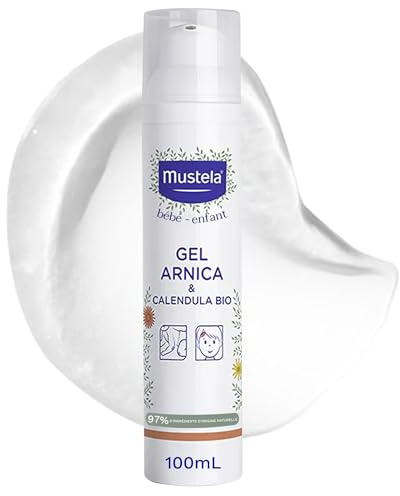 Mustela Gel Arnica e Calendula, Viso e Corpo, Bambini (+9 Mesi), Tutta la Famiglia - Ideale per Urti e Cadute, Azione Rinfrescante, Lenitiva, Anti-Arrossamento (100ml)