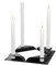 höfats - Square Candle - Kerzenhalter aus Edelstahl für Stabkerze 20-24mm - Kerzenständer in schwarz - 17x9x2,5 cm - 4er Set