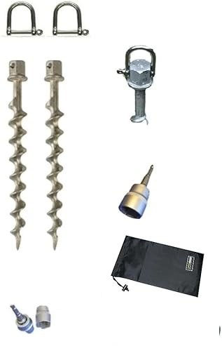 STABIELO 2 X SCHRAUBHERINGE mit einem WURMSCHRAUBEN Gewinde + Holly Edelstahlschäkel+Tasche+NUSSADAPTER