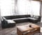 DELIFE Sofa Elio Lederimitat Vintage Anthrazit 400x185 cm XL Wohnlandschaft