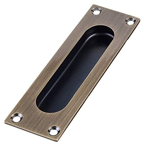 MiJunHD Recessed Flush Door Handles Stainless Steel Cabinet & Furniture Door Pulls Bronze 120 * 40mm Rectangle Rectangle Handles/Pulls for Interior & Closet Doors